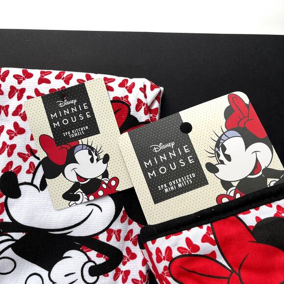 Disney Minnie Mouse Kitchen Towels and Oven Mitts Pot Holders - Picture 2 of 5